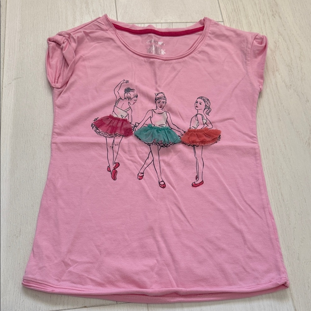 Cherokee Pink Ballet Graphic Short Sleeve Tee Cherokee